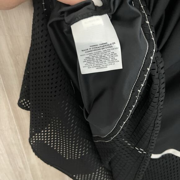 Vintage Nike Mesh Big Logo Skirt Size Medium Lined A Line Black / White Rush - Picture 5 of 13